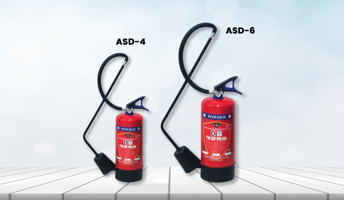 Overview of a D-Type fire extinguisher, designed for effective suppression of combustible metal fires.
